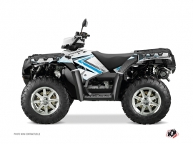 Polaris 550 Sportsman Forest ATV Rock Graphic Kit White Blue