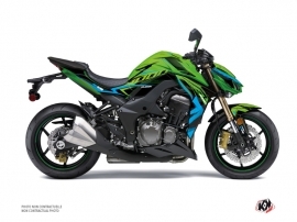 Kawasaki Z 1000 Street Bike Airline Graphic Kit Green Blue