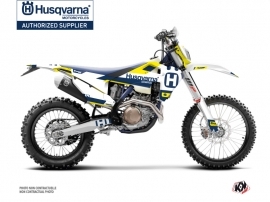 Husqvarna 501 FE Dirt Bike Block Graphic Kit Blue Yellow