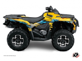 Can Am Outlander 1000 ATV Eraser Graphic Kit Yellow Blue