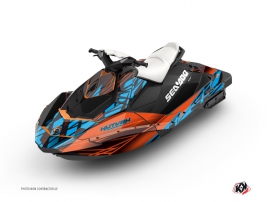 Seadoo Spark Jet-Ski Eraser Graphic Kit Orange Blue