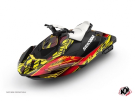 Seadoo Spark Jet-Ski Eraser Graphic Kit Red Yellow