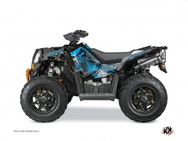 Polaris Scrambler 850-1000 XP ATV Evil Graphic Kit Grey Blue FULL
