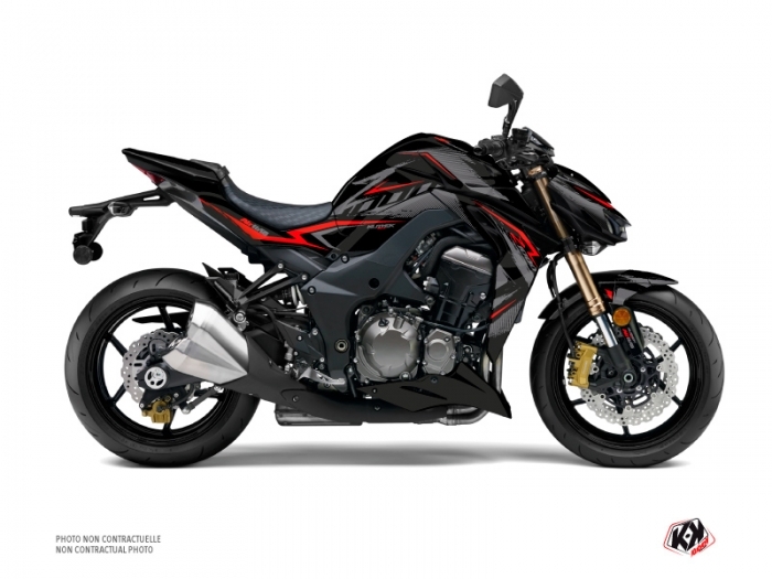 Kawasaki Z 1000 Street Bike Airline Graphic Kit Black Red Kutvek