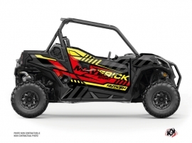 Can Am Maverick Sport With Doors UTV Konkeror Graphic Kit Red Yellow 