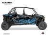 Polaris RZR Turbo S 4 doors UTV Chaser Graphic Kit Blue