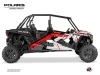 Polaris RZR Turbo S 4 doors UTV Epik Graphic Kit White