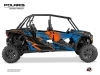 Polaris RZR Turbo S 4 doors UTV Stun Graphic Kit Blue