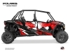 Polaris RZR Turbo S 4 doors UTV Stun Graphic Kit Red