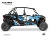 Polaris RZR S 1000 4 doors UTV Stun Graphic Kit Blue