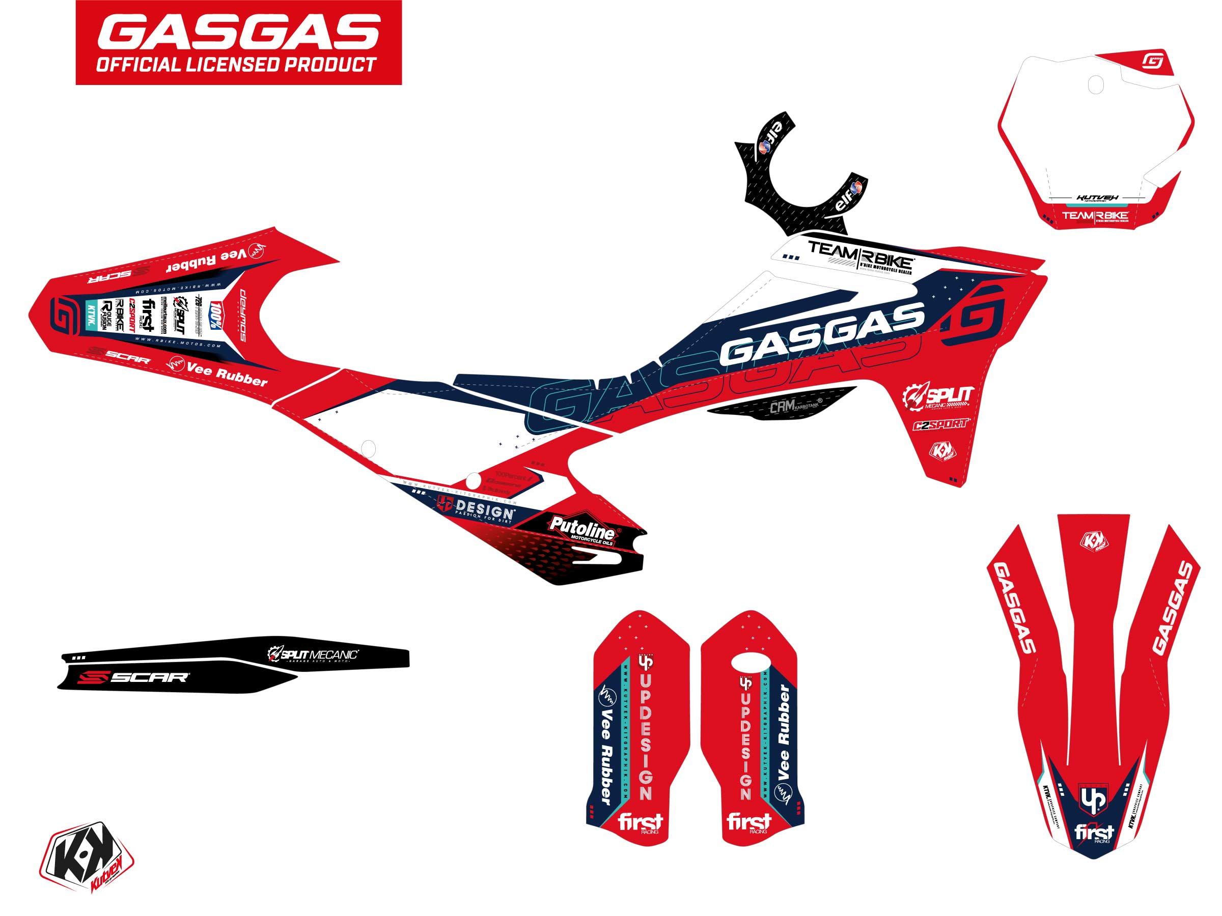 Gasgas Ex 300 Dirt Bike Replica Team Rbike K23 Graphic Kit