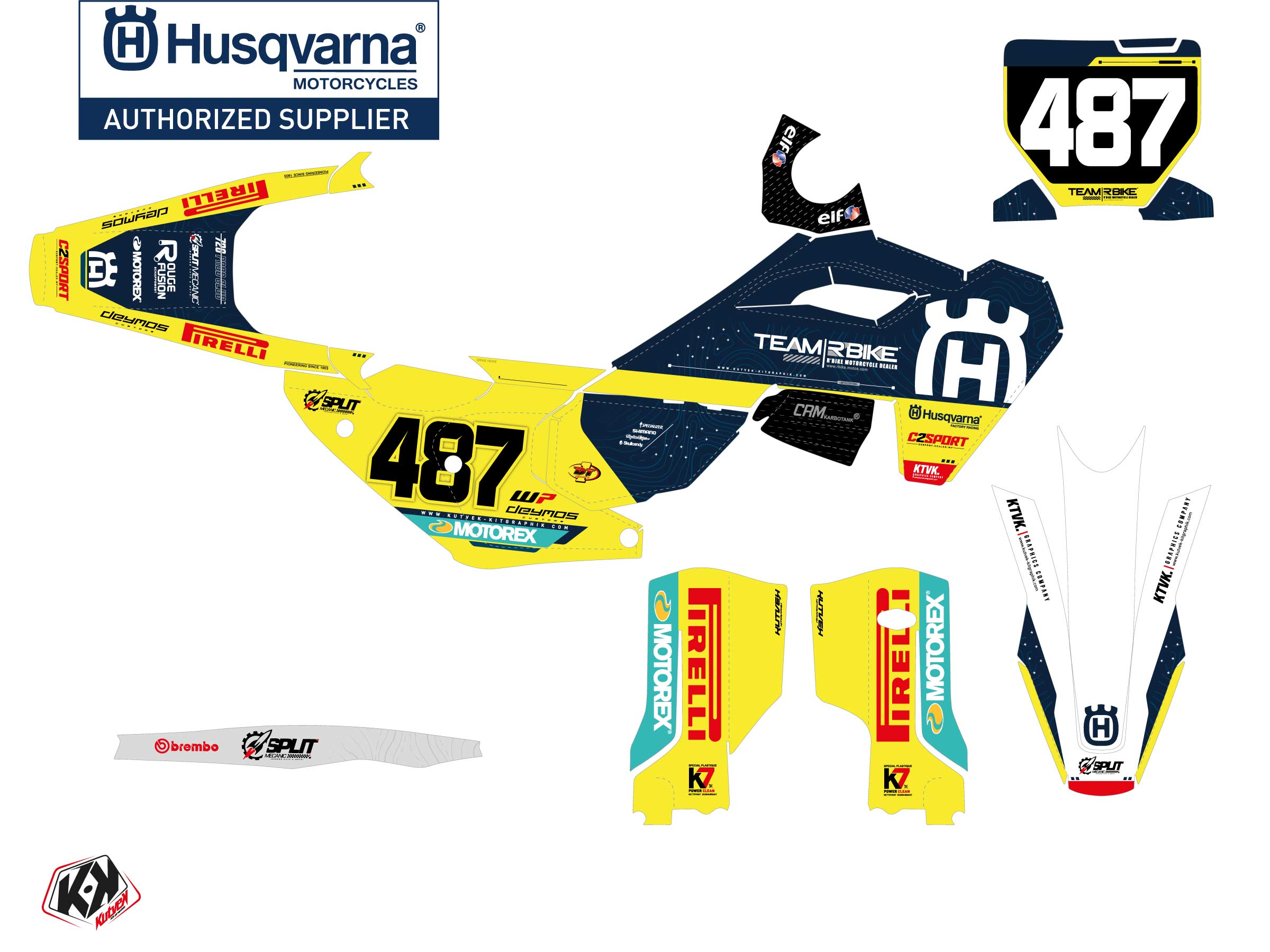 Husqvarna Tc 125 Dirt Bike Replica Team Rbike K23 Graphic Kit