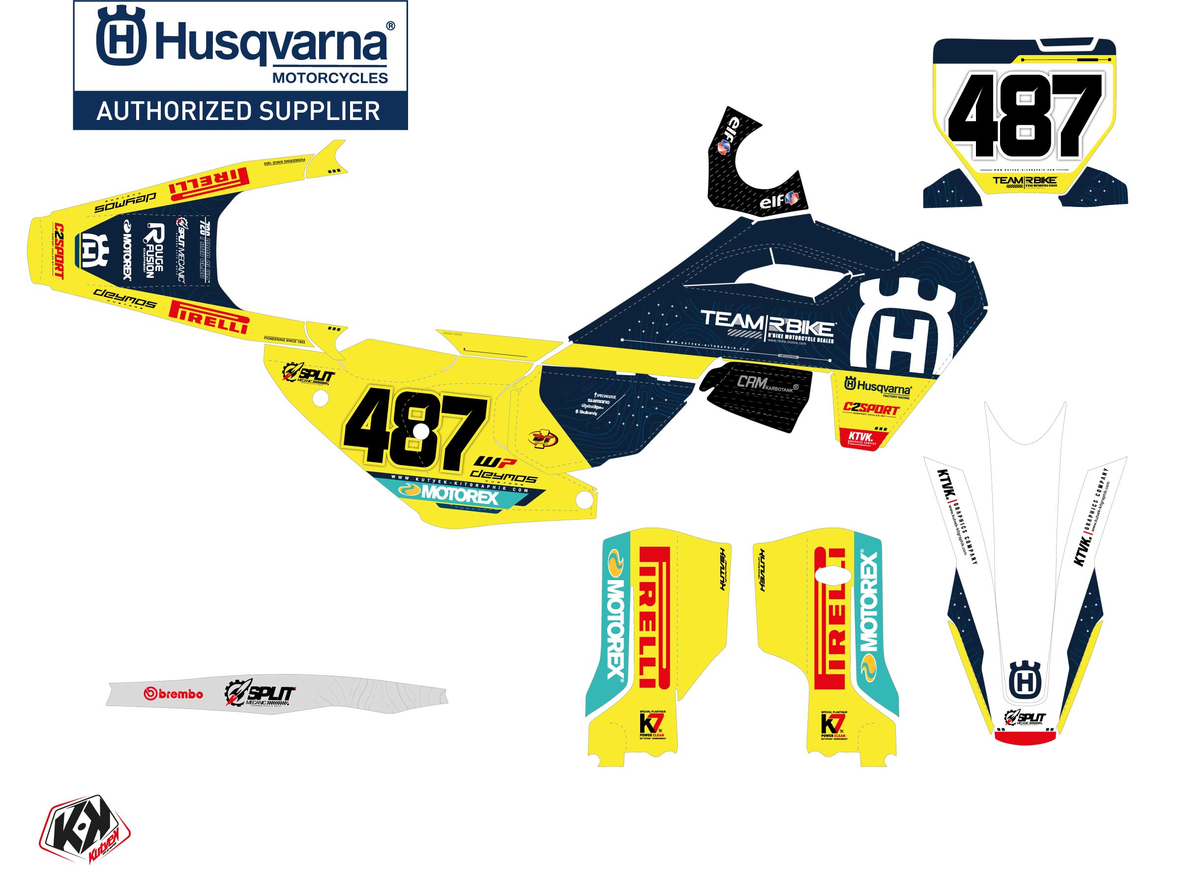 Husqvarna Tc 250 Dirt Bike Replica Team Rbike K23 Graphic Kit