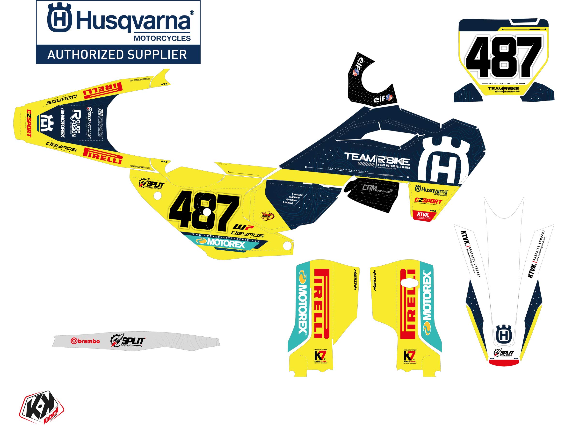 Kit Déco Motocross Replica Team Rbike K23 Husqvarna Tc 250