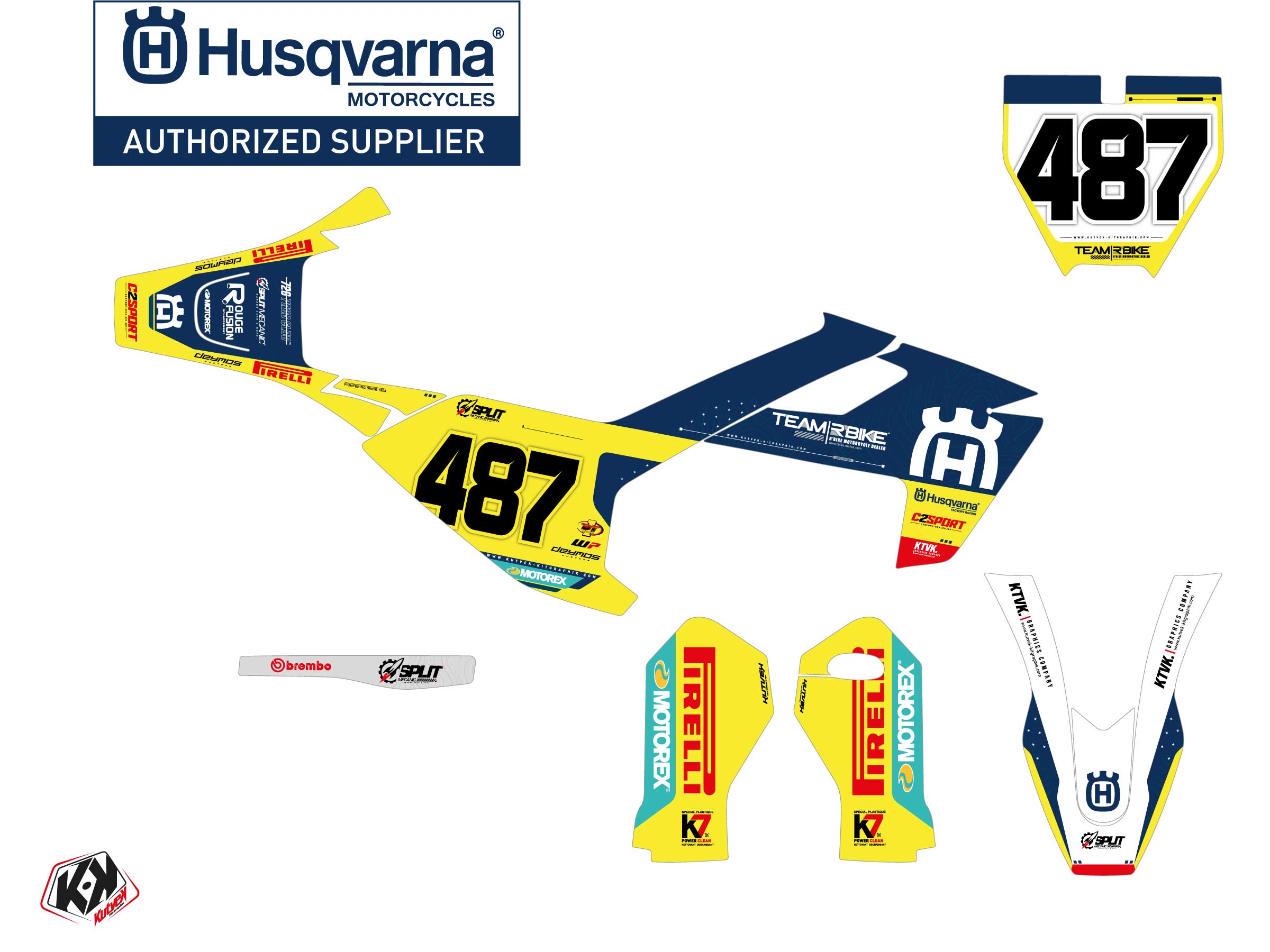 Kit Déco Motocross Replica Team Rbike K23 Husqvarna Ee 5