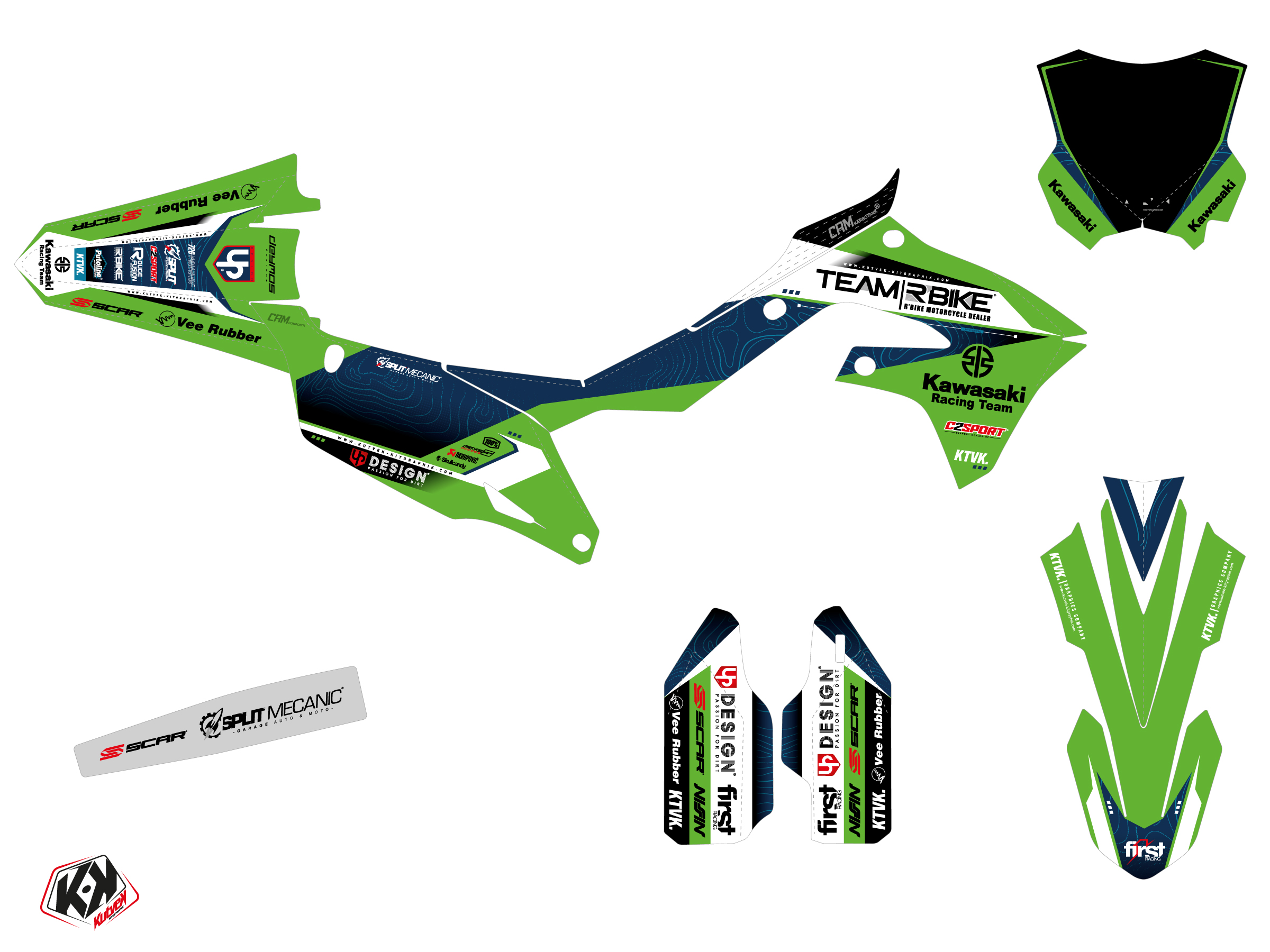 Kawasaki Kx 250 F Dirt Bike Replica Team Rbike K23 Graphic Kit