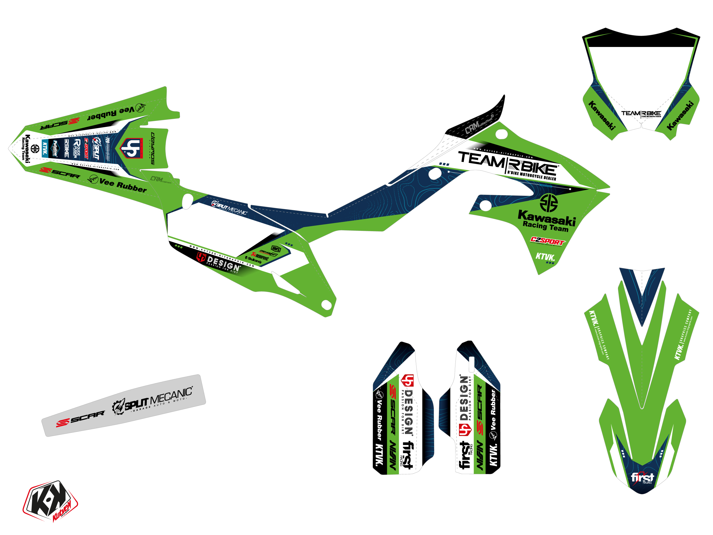 Kawasaki Kx 450 F Dirt Bike Replica Team Rbike K23 Graphic Kit