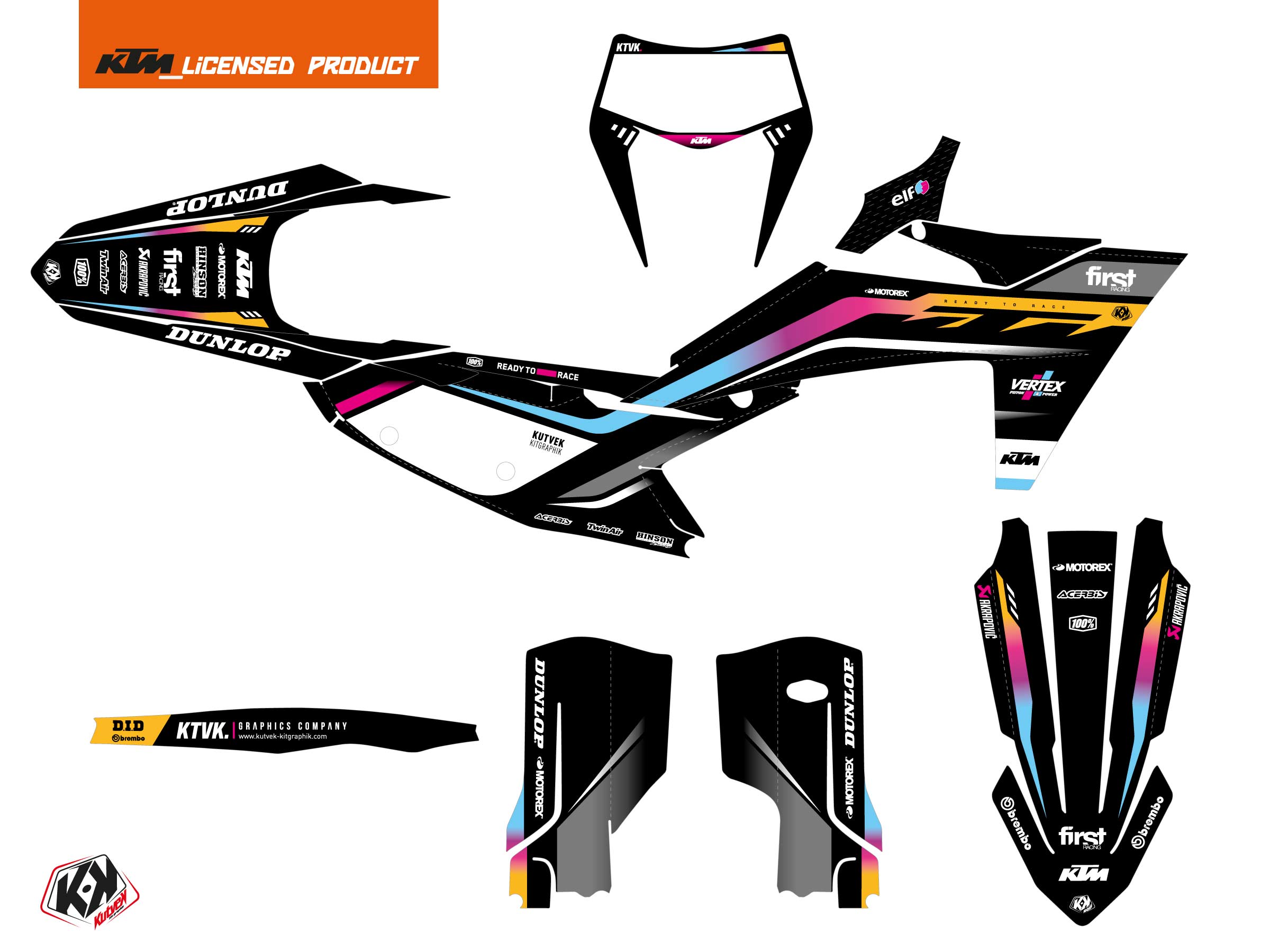 Ktm Exc Excf Dirt Bike Score Graphic Kit Colors