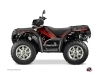 Polaris 550 Sportsman Forest ATV Rock Graphic Kit Black Red