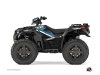 Polaris 850 Sportsman Forest ATV Rock Graphic Kit Black Blue