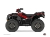 Polaris 850 Sportsman Forest ATV Rock Graphic Kit Black Red