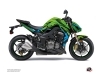 Kawasaki Z 1000 Street Bike Airline Graphic Kit Green Blue