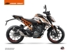 Kit Déco Moto Arkade KTM Duke 125 Orange Blanc