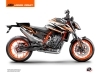 Kit Déco Moto Arkade KTM Duke 890 Orange Blanc