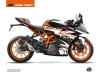 Kit Déco Moto Arkade KTM 390 RC Orange Blanc