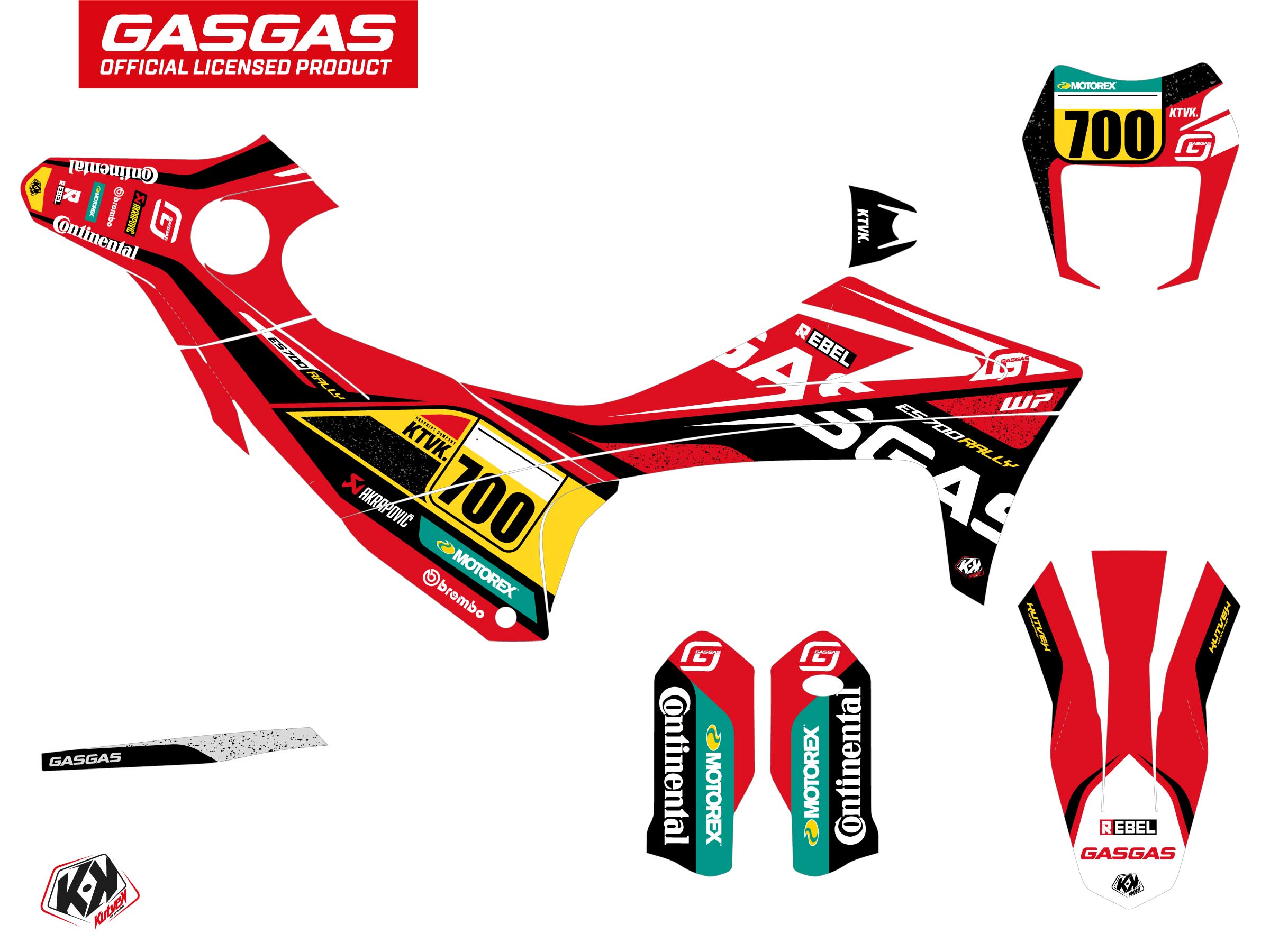 KIT DÉCO MOTOCROSS ATLAS GASGAS ES 700 ROUGE