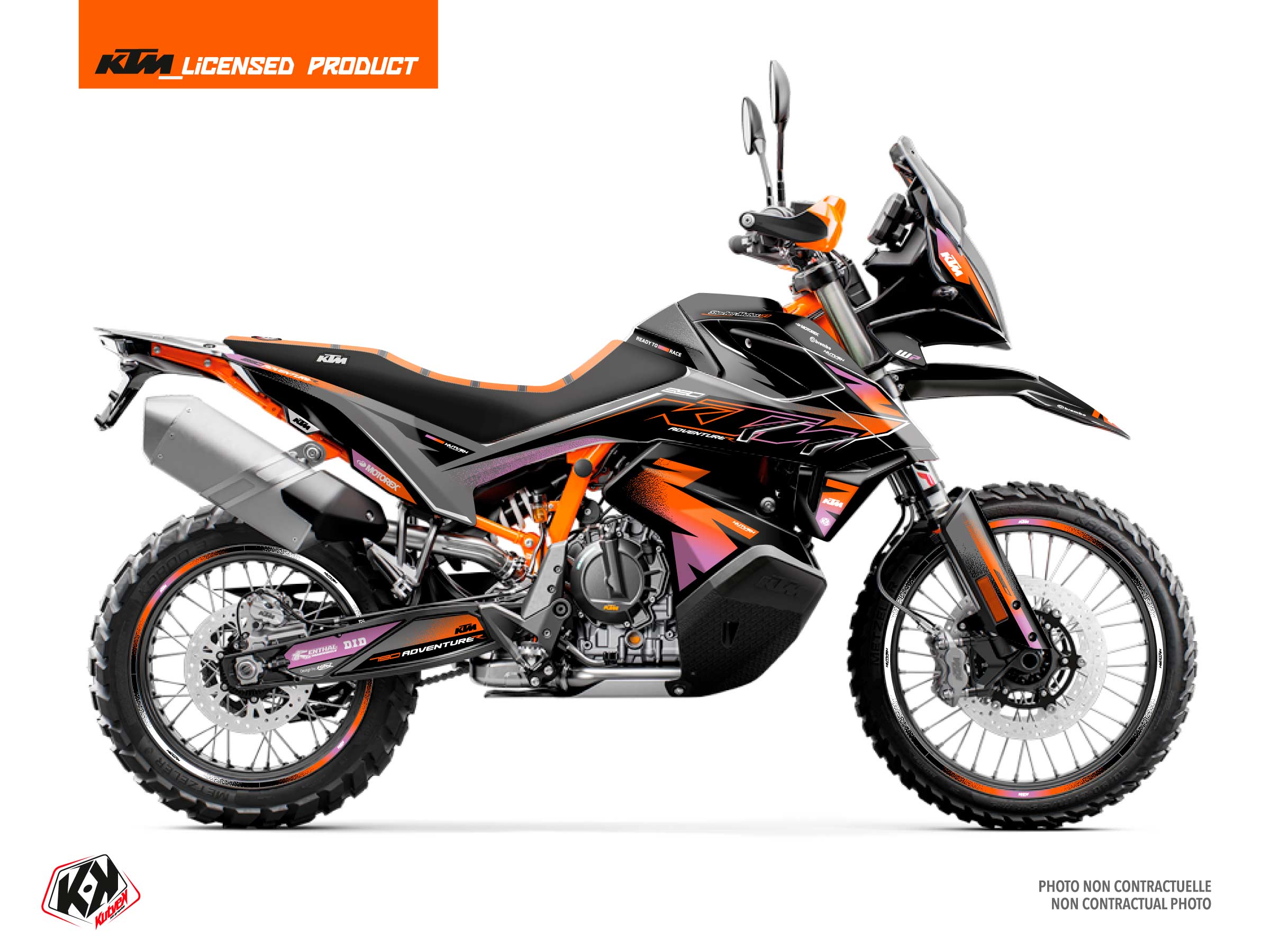 KTM ADVENTURE 790 R STREET BIKE AURORA GRAPHIC KIT MAUVE FULL