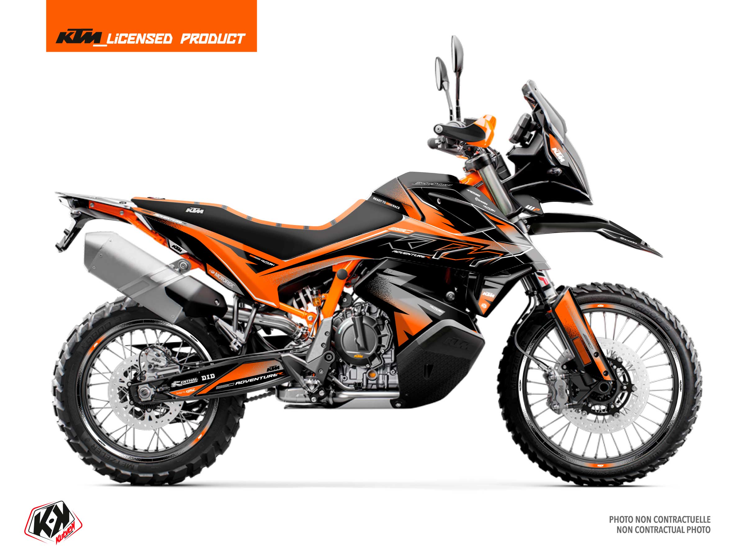 KTM ADVENTURE 890 R STREET BIKE AURORA GRAPHIC KIT ORANGE FULL