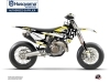 Kit Déco Moto Cross Block Husqvarna 450 FS Noir Jaune