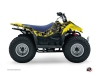 Suzuki 90 LTZ ATV Camo Graphic Kit Black Yellow