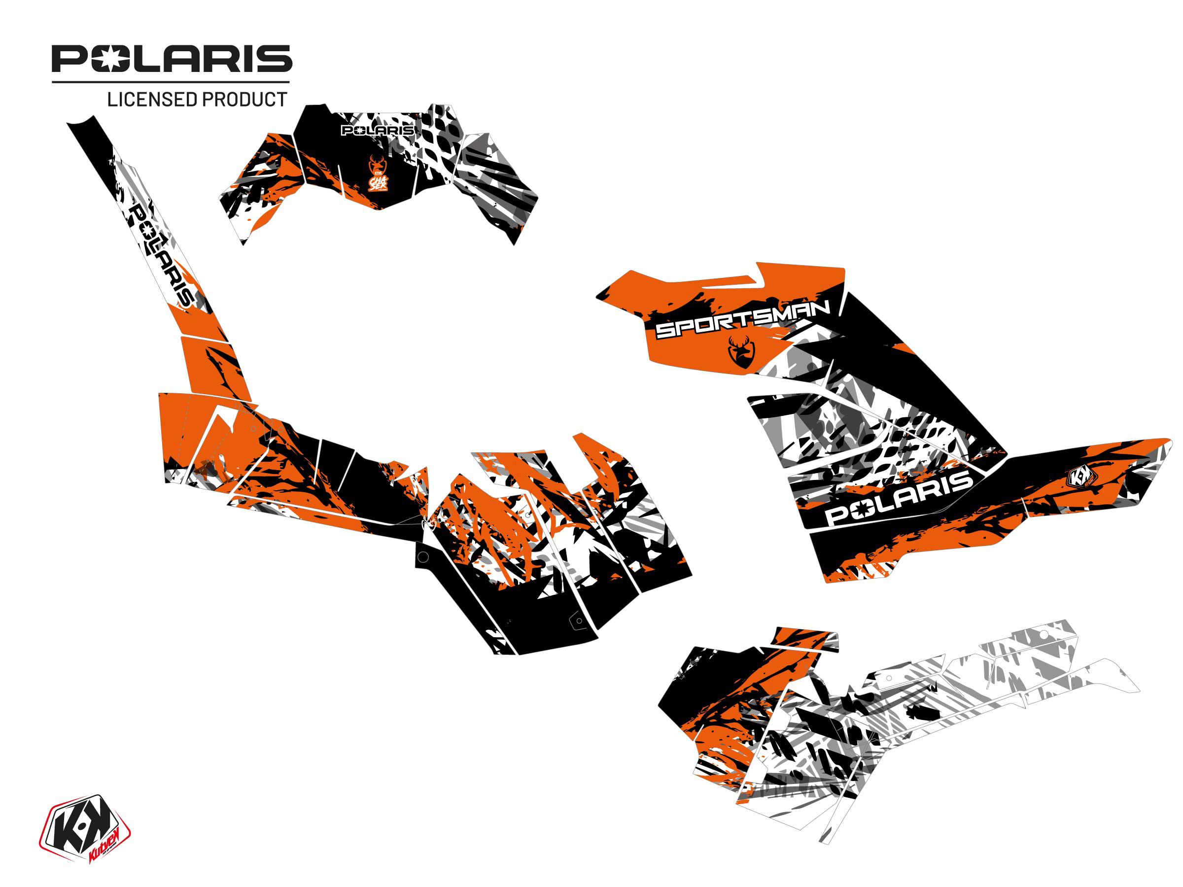 Polaris 1000 Sportsman XP S Forest ATV Chaser Graphic Kit Orange