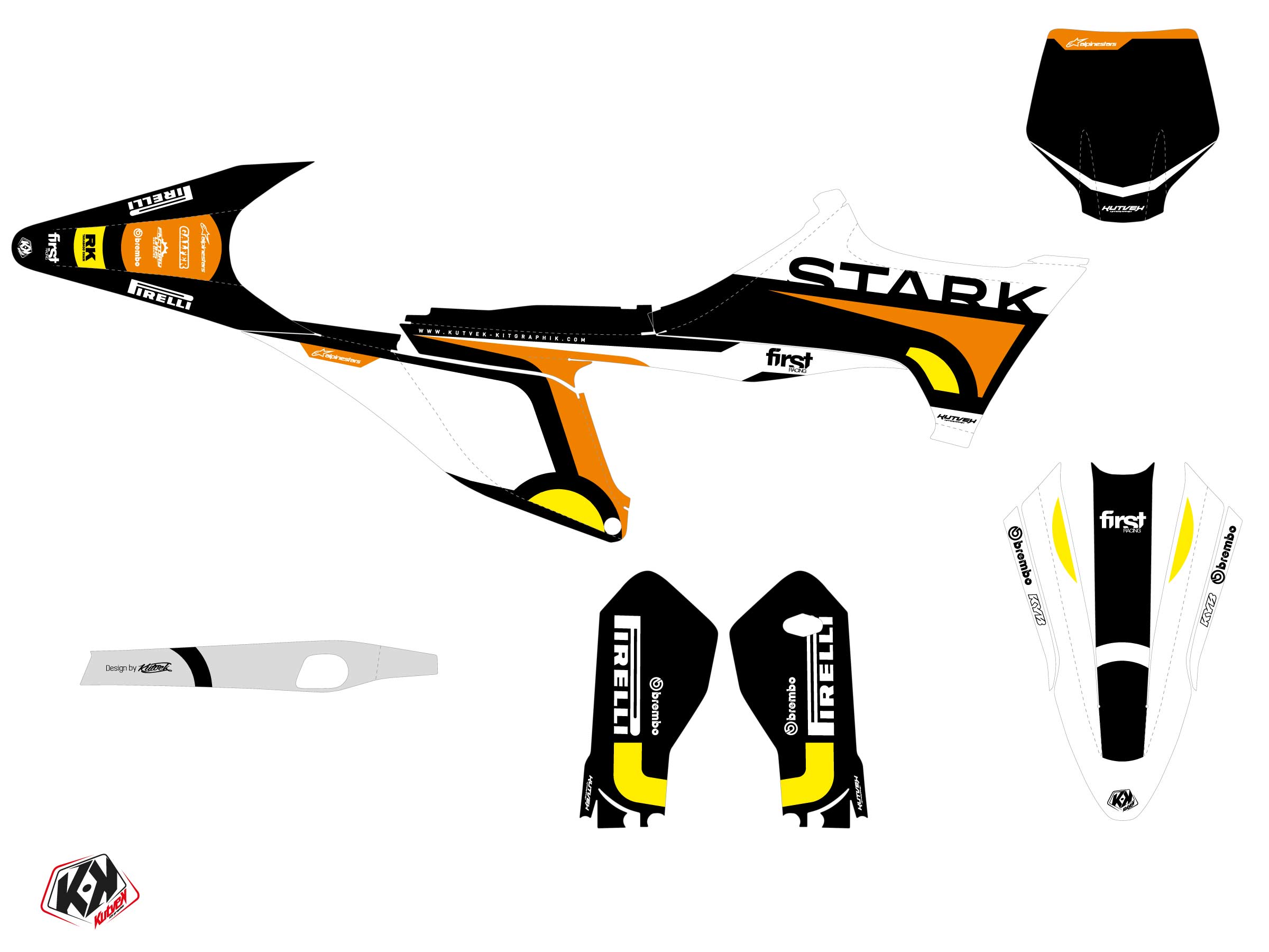 Stark Future Varg Dirt Bike Cirkle Graphic Kit White