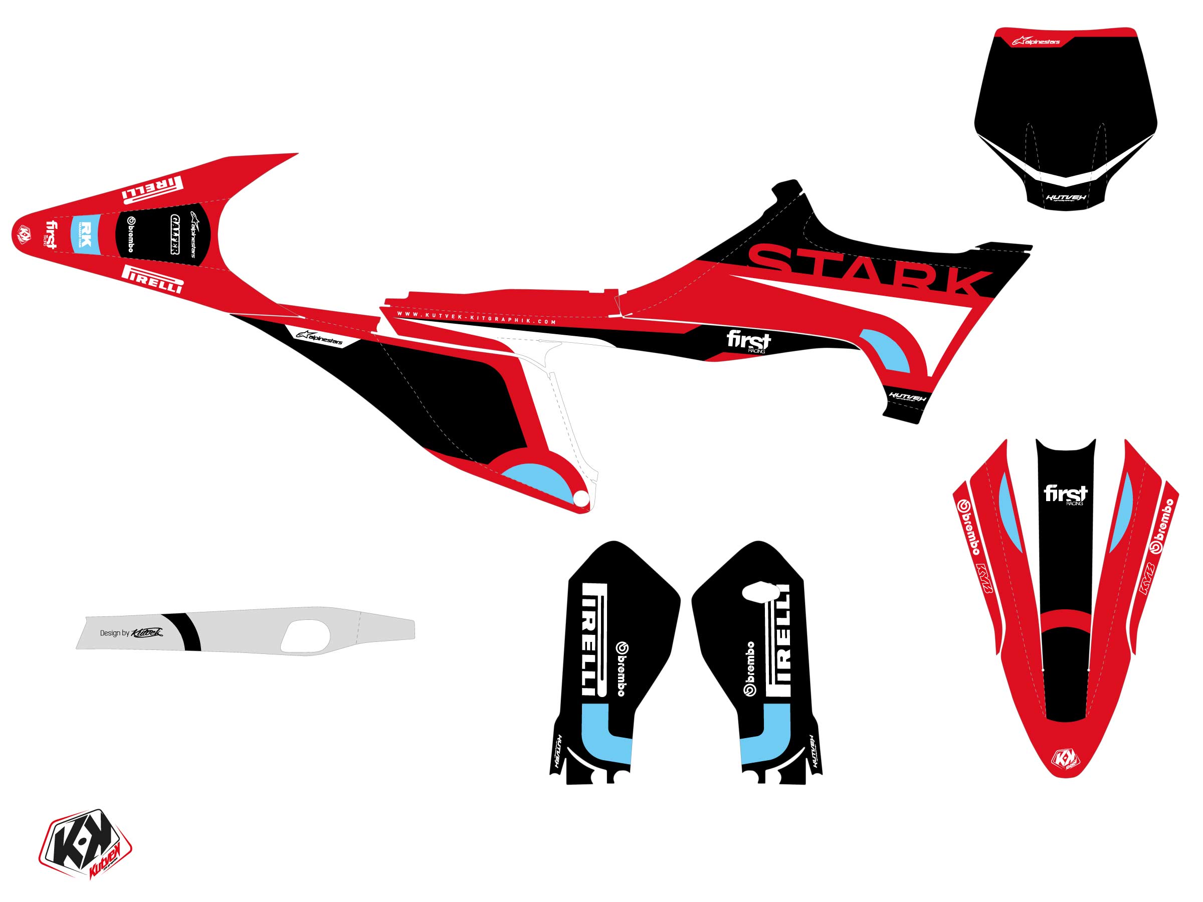 Kit Déco Motocross Cirkle Stark Future Varg Rouge
