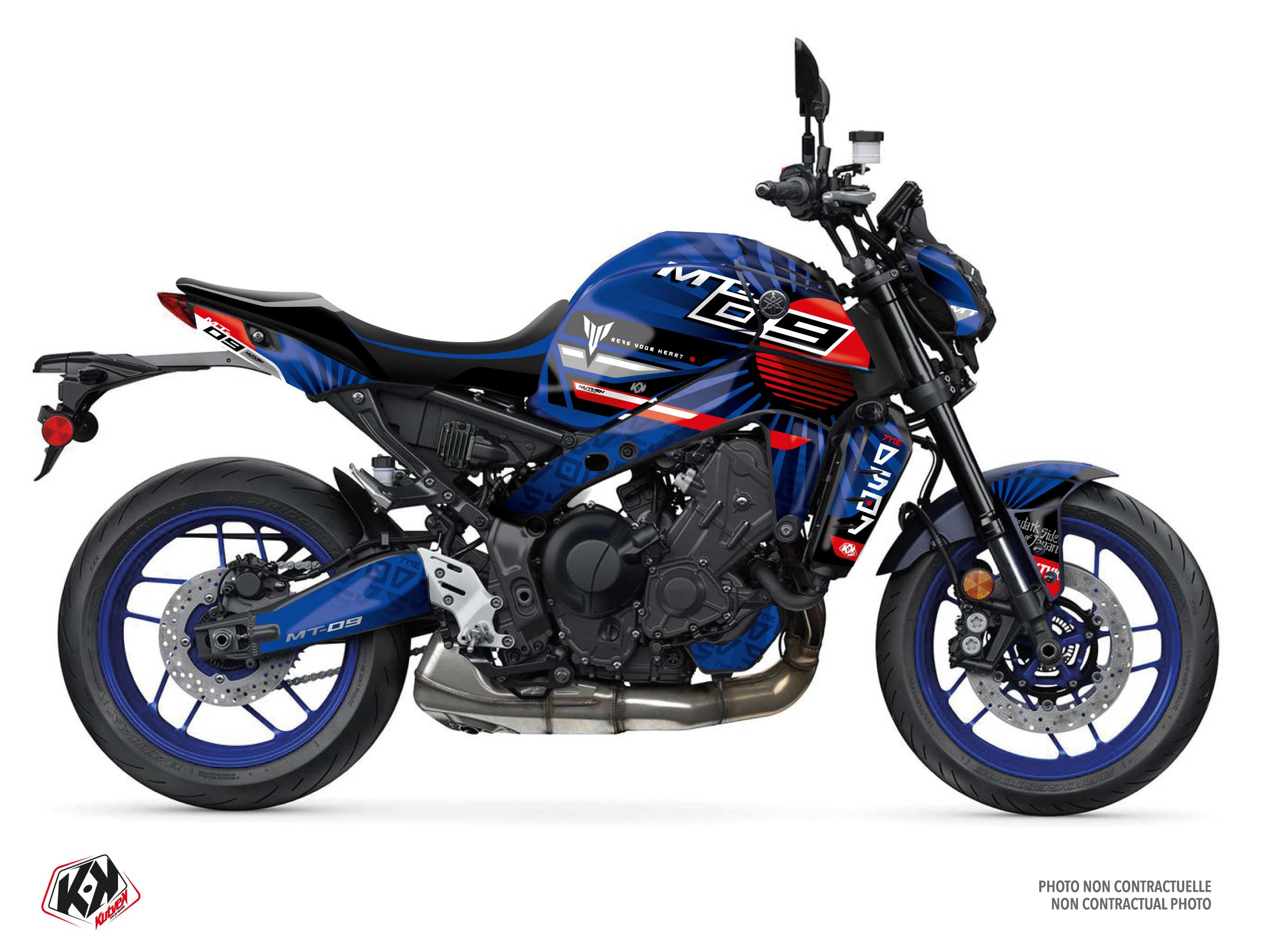 YAMAHA MT 09 STREET BIKE DARKSIDE GRAPHIC KIT BLUE FULL