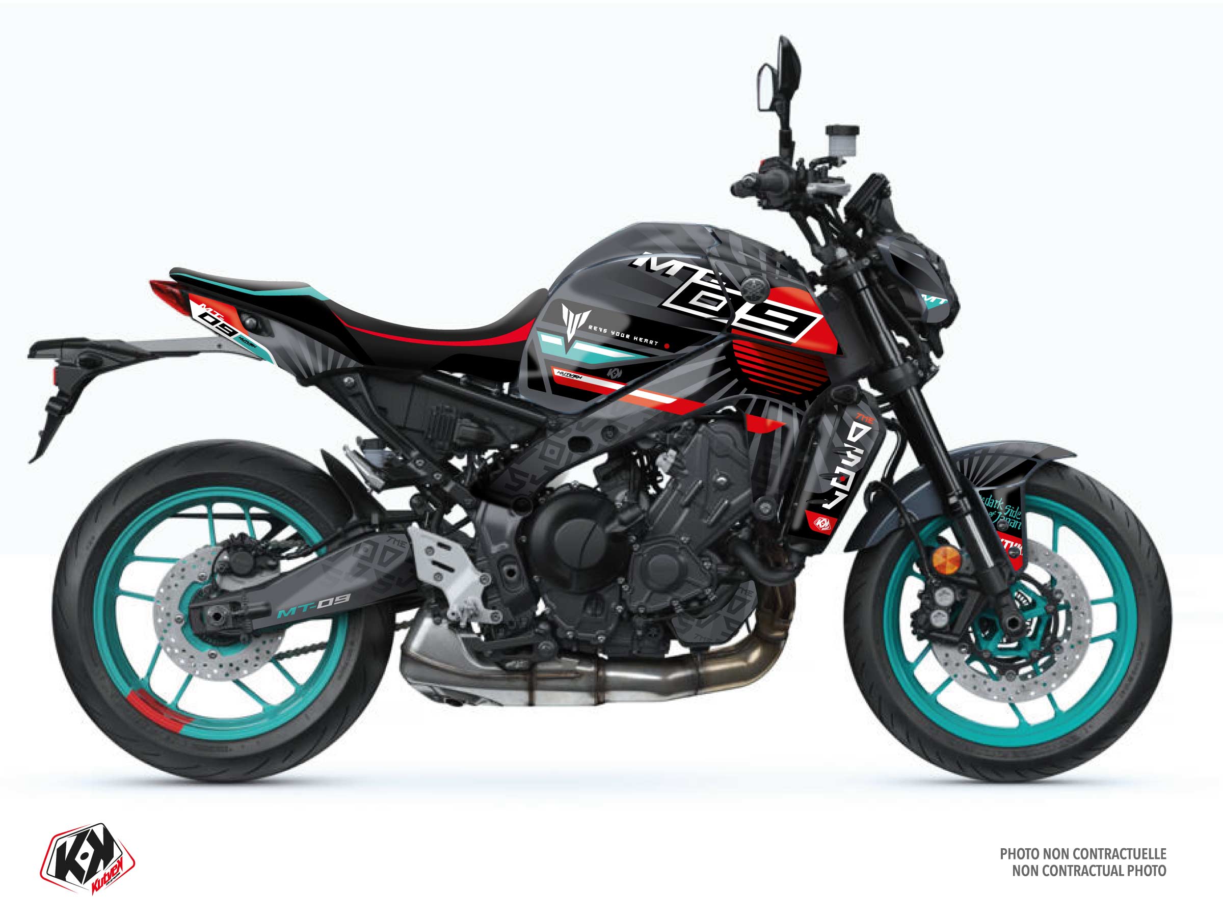 YAMAHA MT 09 STREET BIKE DARKSIDE GRAPHIC KIT TURQUOISE FULL