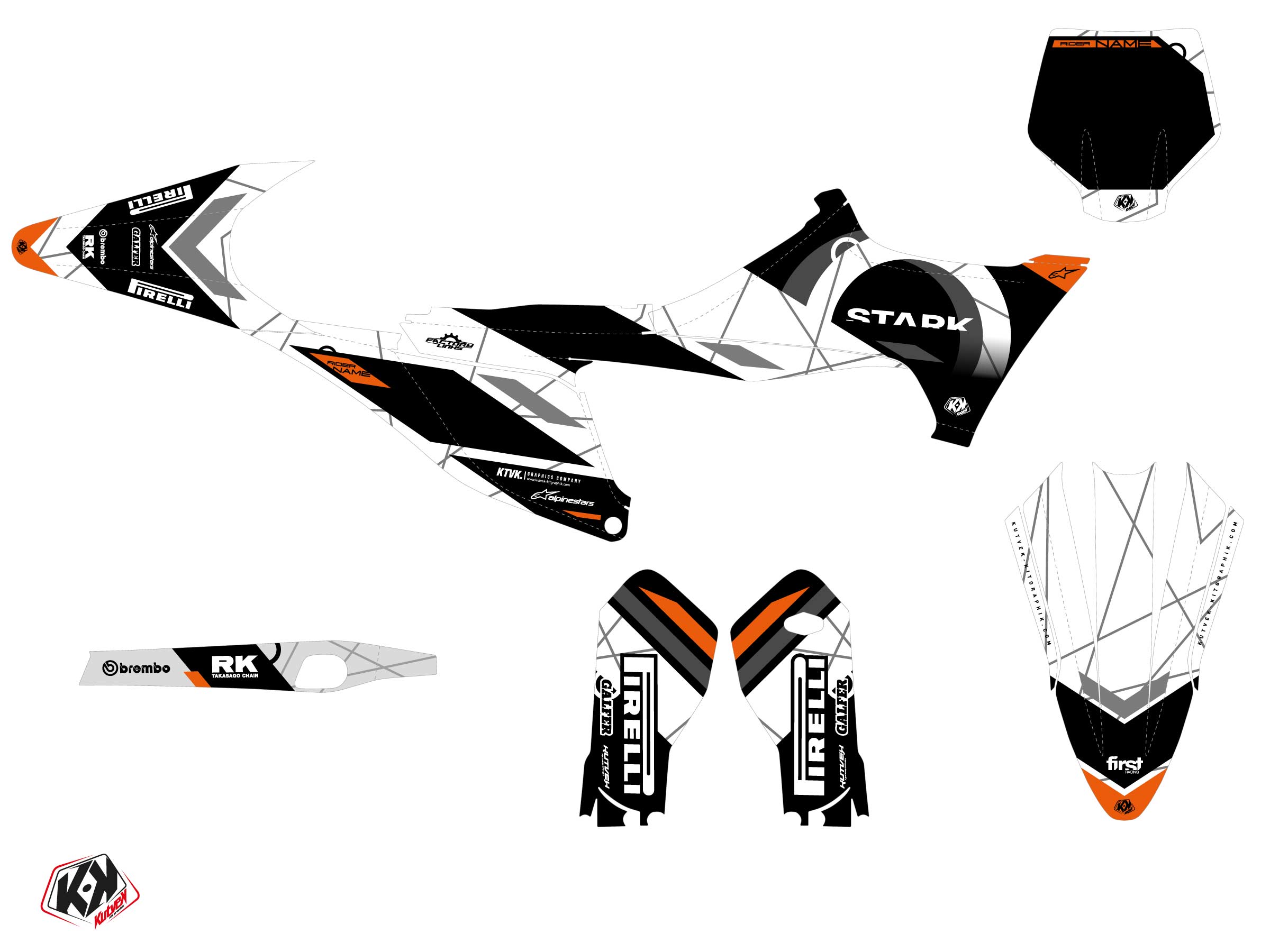 Stark Future Varg Dirt Bike Dekline Graphic Kit White