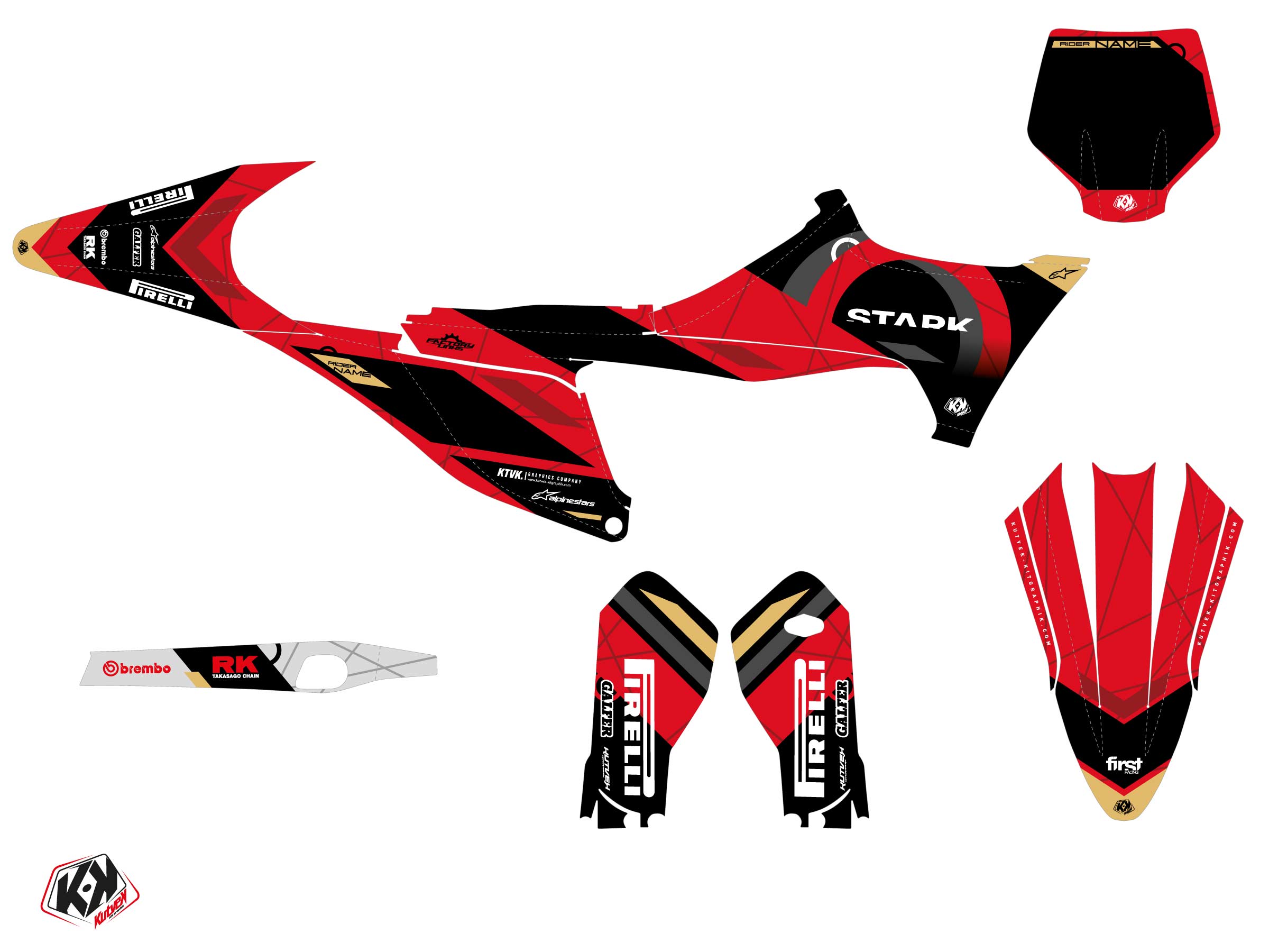 Stark Future Varg Dirt Bike Dekline Graphic Kit Red