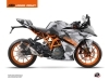 KTM 390 RC Street Bike Delta Graphic Kit Grey Orange