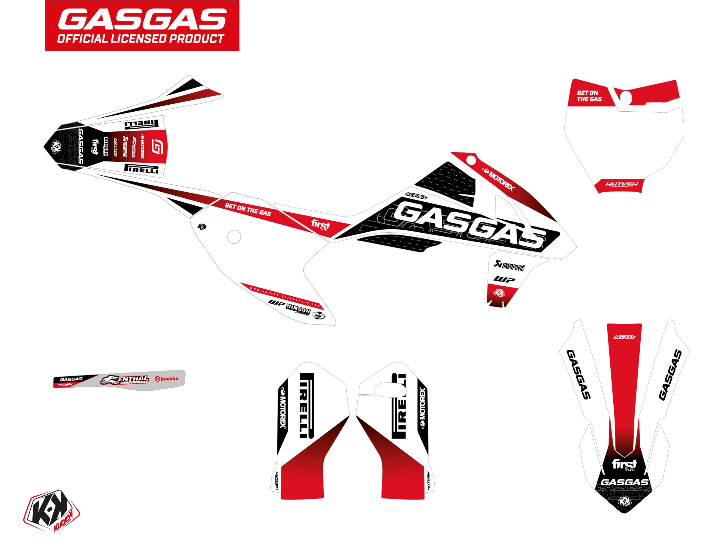 Gasgas Mc 50 Dirt Bike Drop Graphic Kit White
