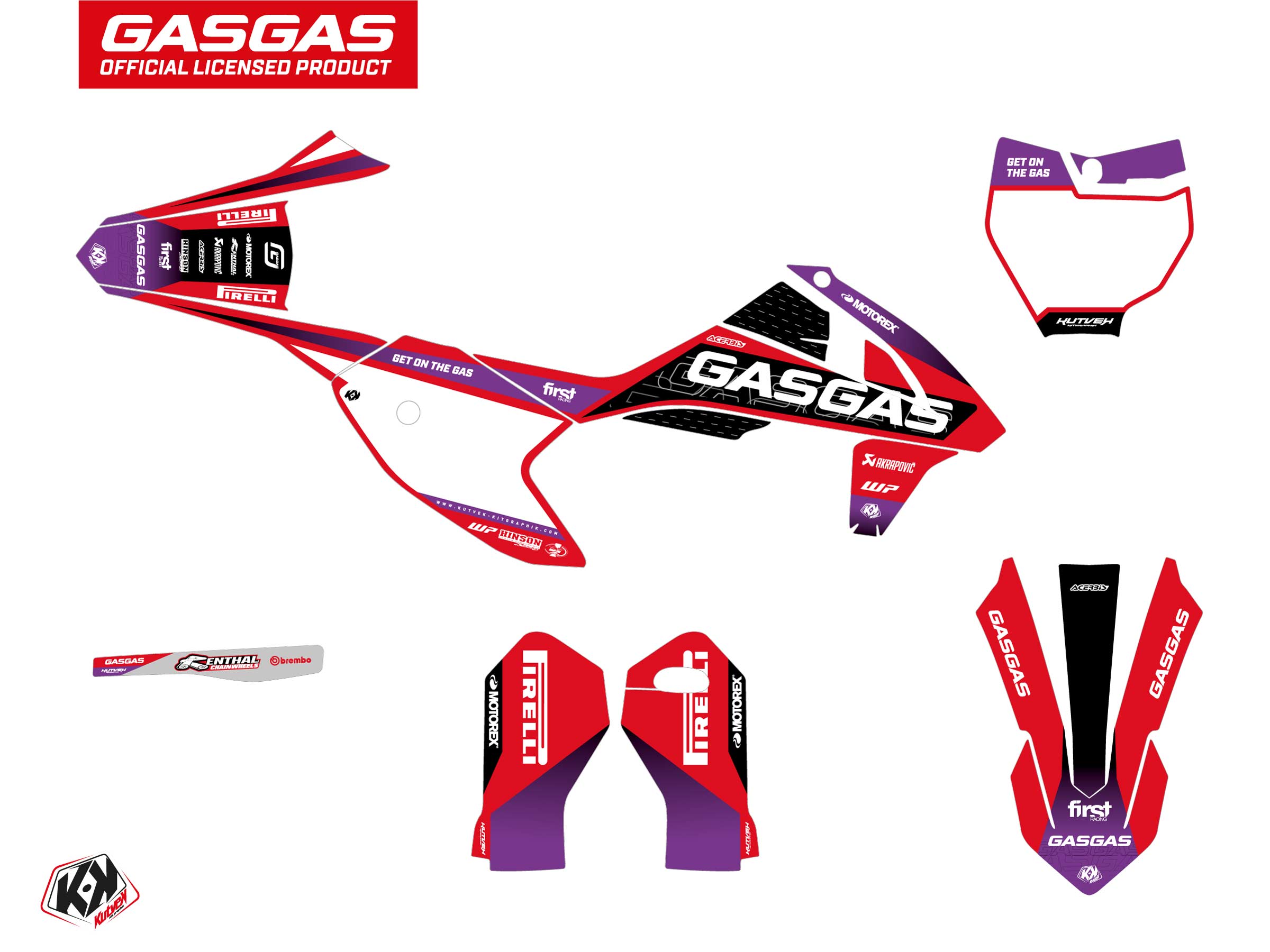 Gasgas Mc 50 Dirt Bike Drop Graphic Kit Red