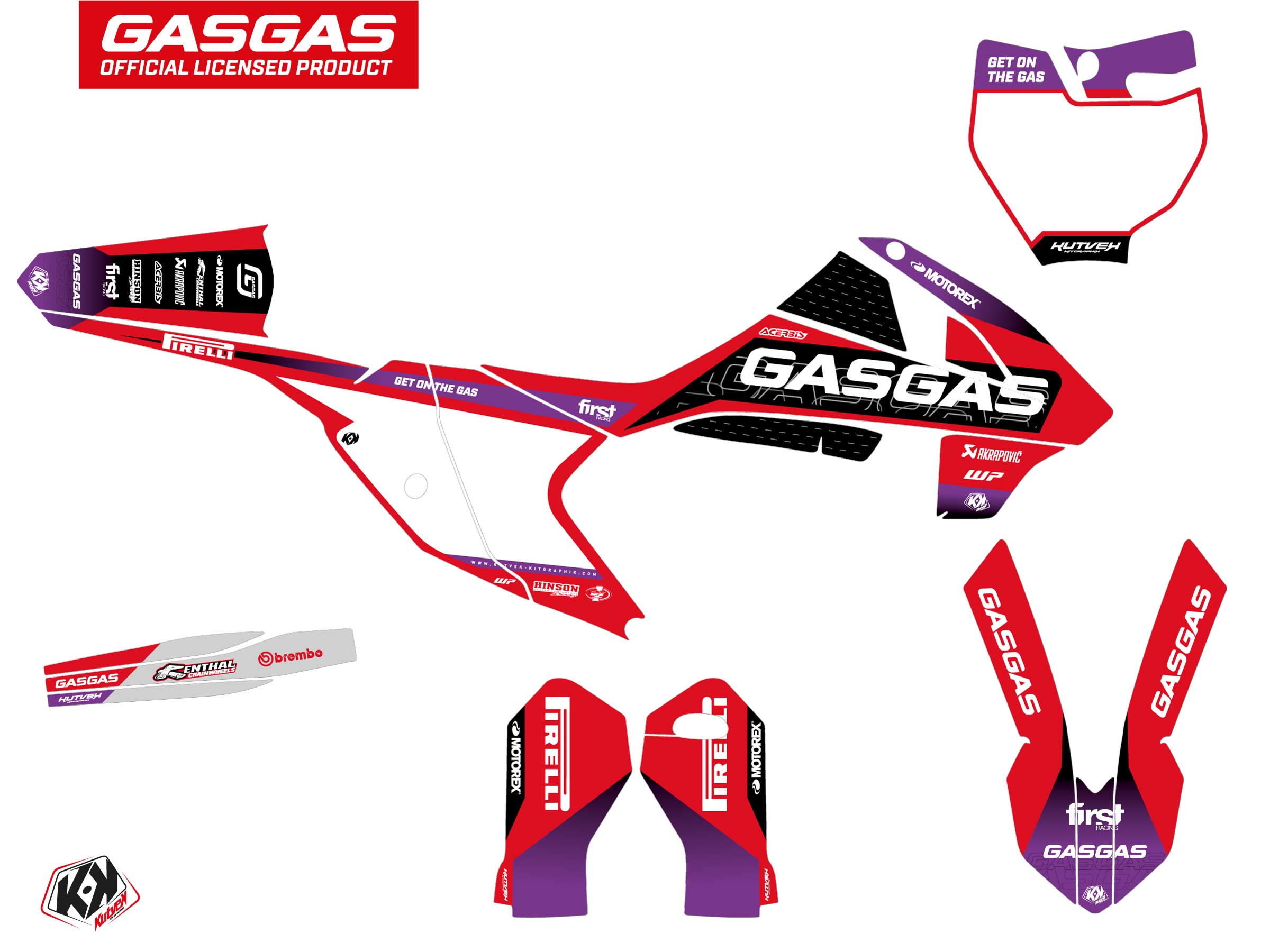 Gasgas Mc 65 Dirt Bike Drop Graphic Kit Red