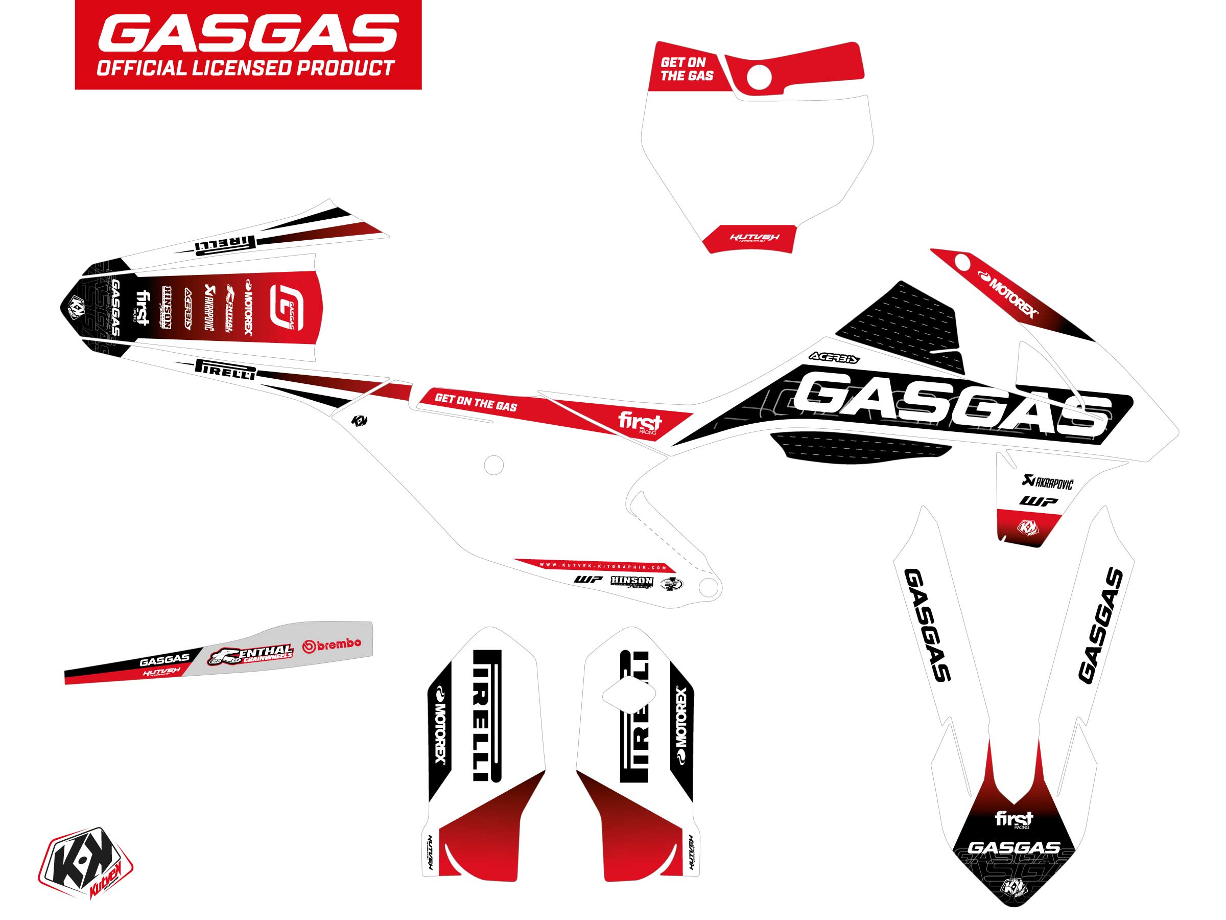 Gasgas Mc 85 Dirt Bike Drop Graphic Kit White