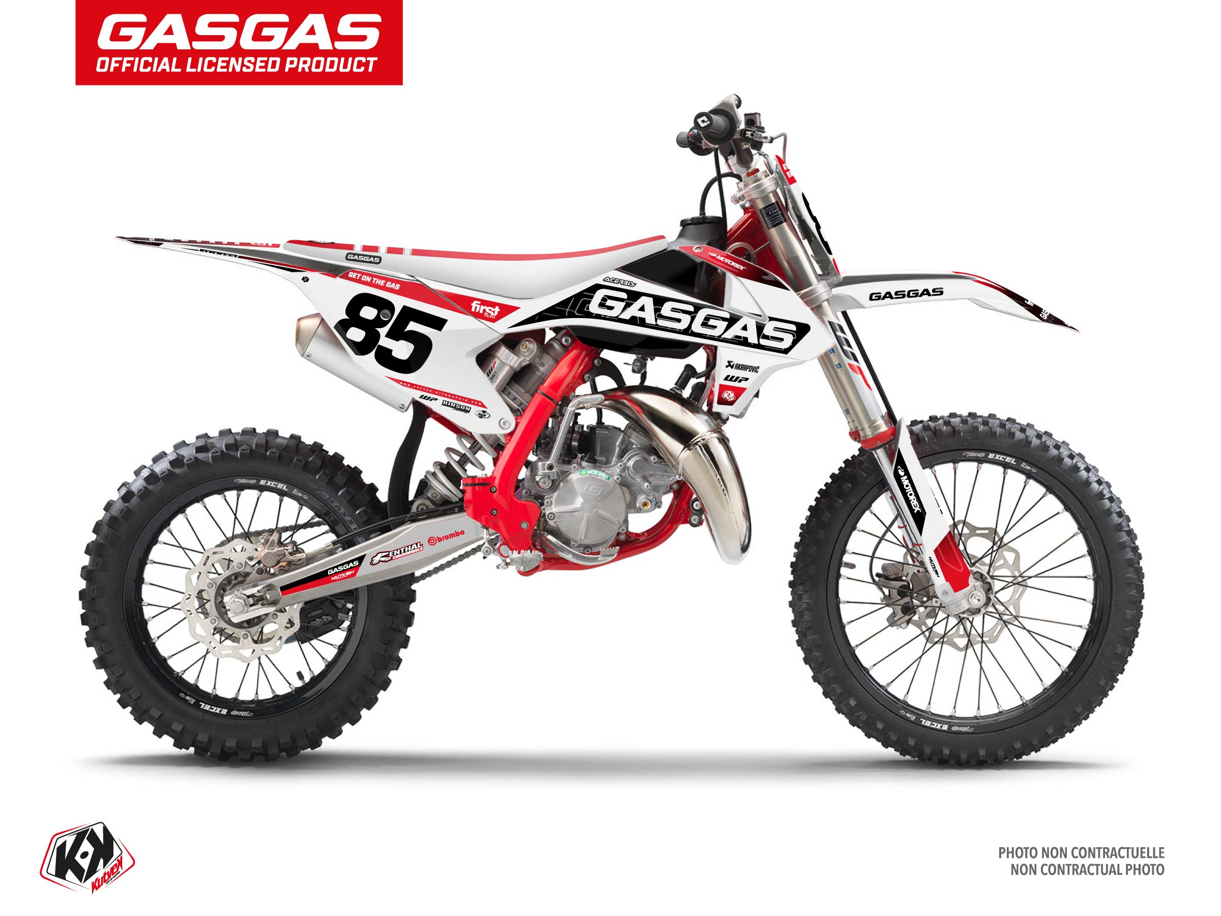 Gasgas Mc 85 Dirt Bike Drop Graphic Kit White