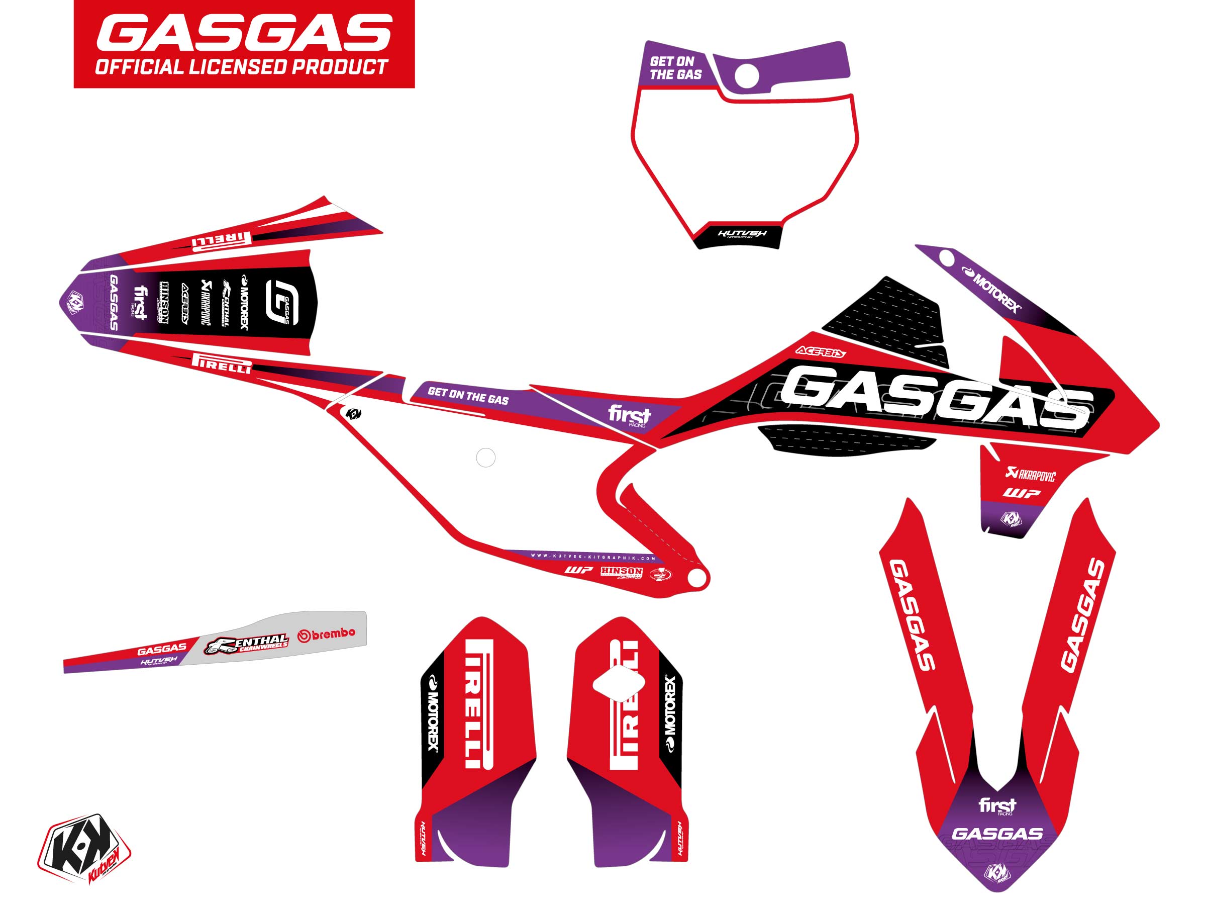 Gasgas Mc 85 Dirt Bike Drop Graphic Kit Red