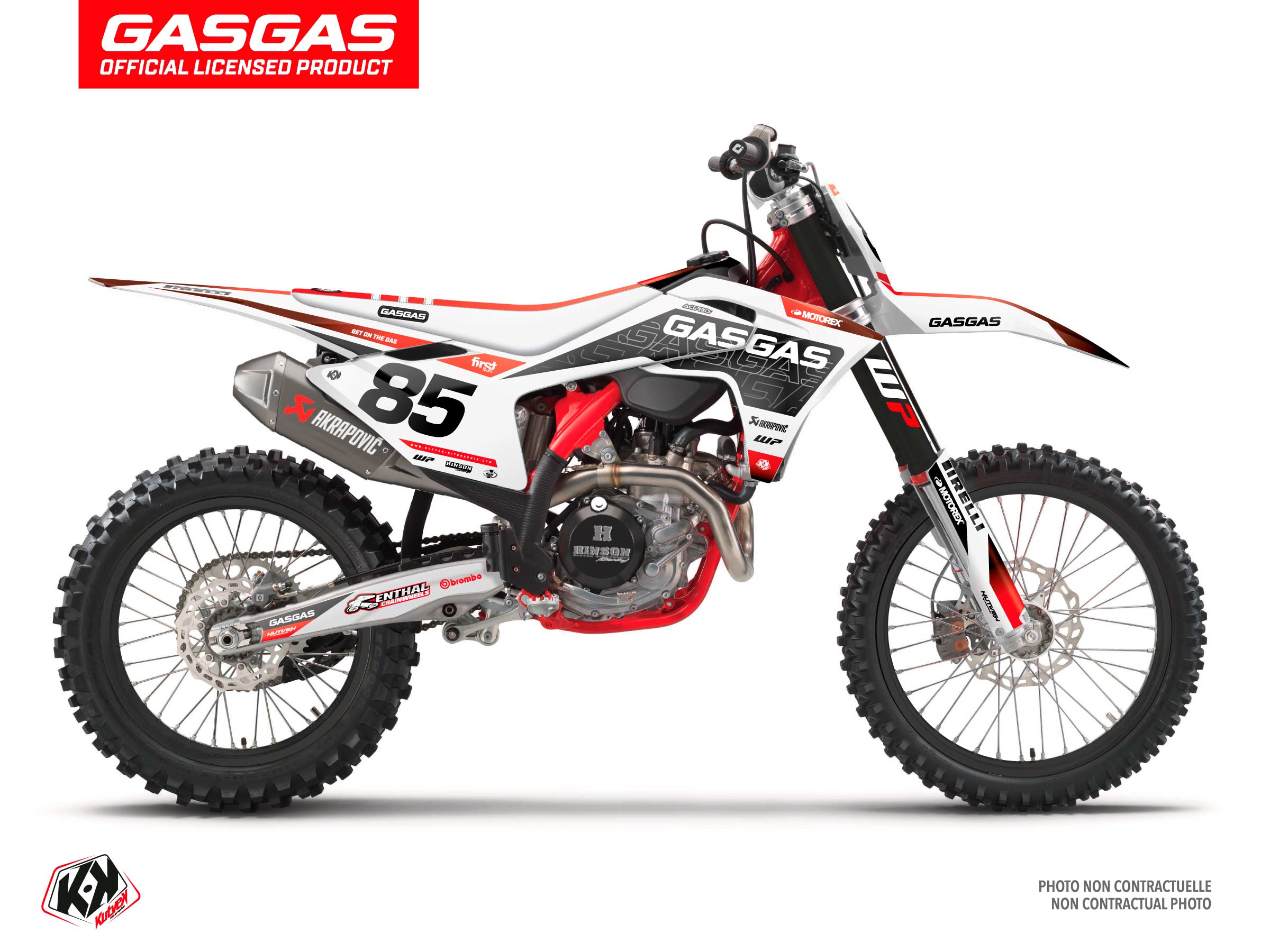 Gasgas Ex 300 Dirt Bike Drop Graphic Kit White