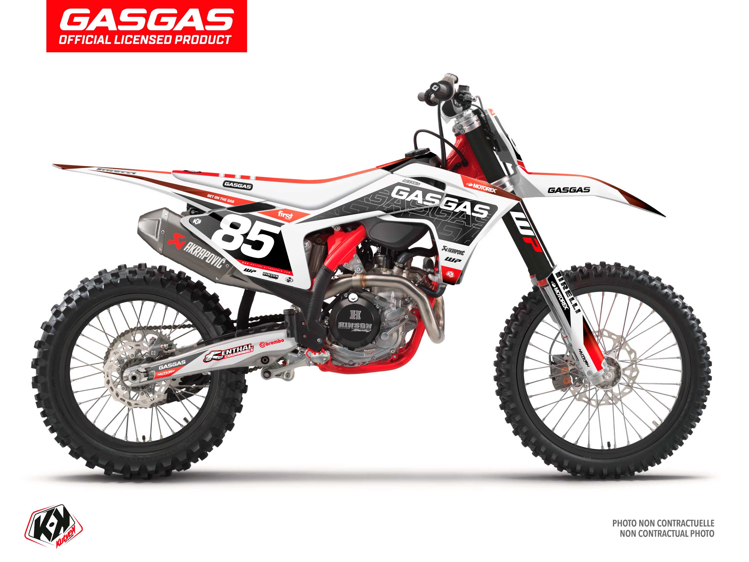 Kit Déco Motocross Drop Gasgas Mc 125 Blanc